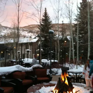 The patio and firepit.