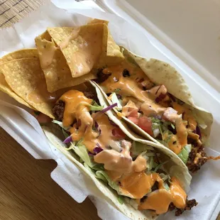 Cap&apos;n Crunch Tilapia tacos, two (plus some chips) for $8