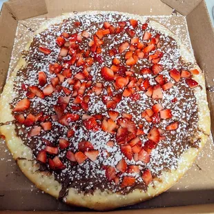 Nutella Pizza with Strawberries