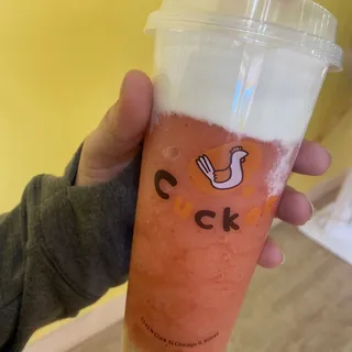 Strawberry Smoothie with Cheese Cloud