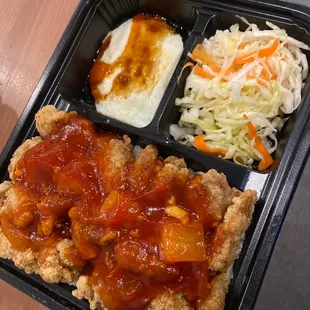 Hawaiian chicken nugget bento box