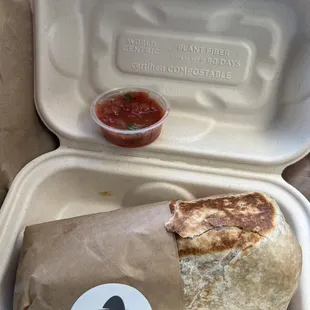Vegetarian Super Burrito and Salsa