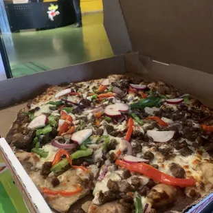 Carne asada pizza