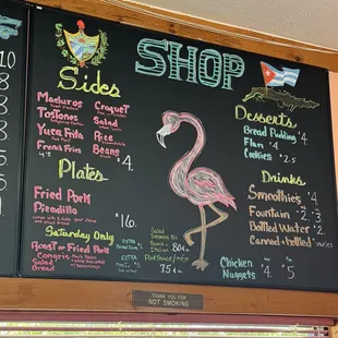 Sides and extras menu