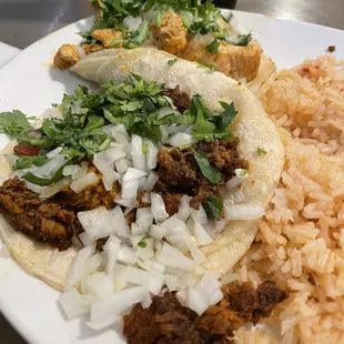 chorizo and chicken tacos