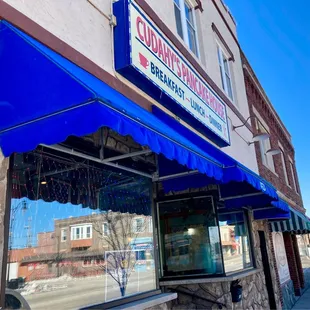 Outside of restaurant.