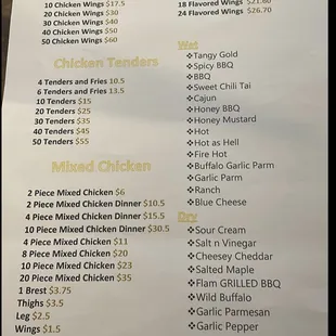 menu