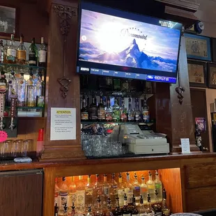 a bar with a flat screen tv