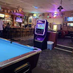 Jukebox sitting area and bar top