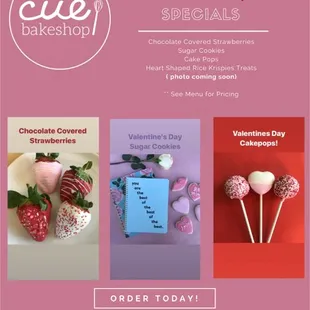 2018 Valentine's Day Specials! Order today by text or call! 562-283-8228.  Deadline to pre-order 2/10 at 5pm