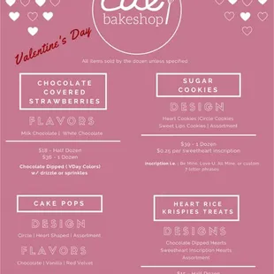 2018 Valentine's Day Special Menu!