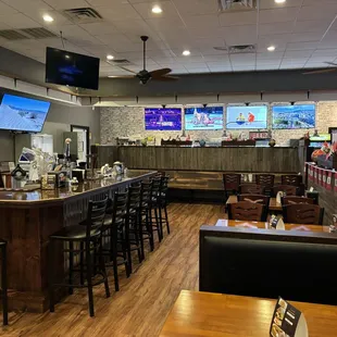 Lots of tv&apos;s! Good sized bar and booths.
