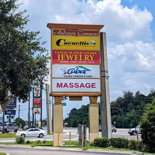 a sign for the restaurant