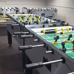 Foosball tables...play for $1.00