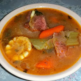 Beef soup (came with hot tortillas)