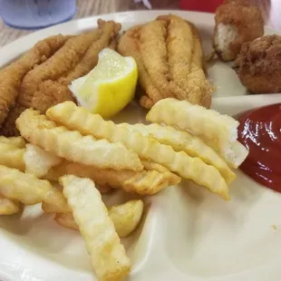 Fried catfish fillets