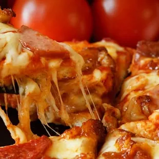 a slice of pepperoni pizza