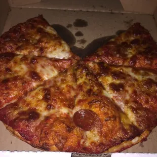 1/2 cheese &amp; 1/2 pepperoni