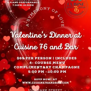 ! A Symphony of Love: Valentine's Dinner at Cuisine 76!