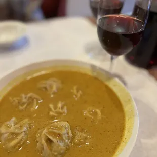 Home made dumping soup with chicken