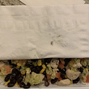 Hair that was in my rice, shown with the Culantro bowl where a hair was found.