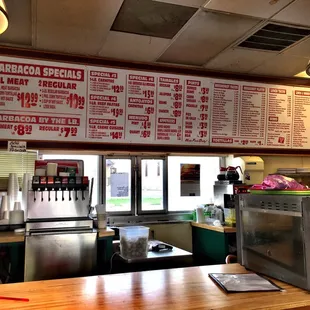 menus on the wall