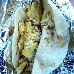 bacon &amp; egg breakfast burrito