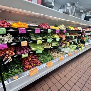 vegetables on display
