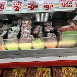 a variety of meats