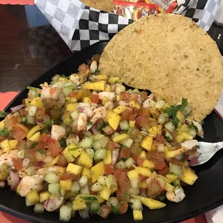 Ceviche de Camaron Tostada