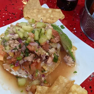 Tostada de ceviche