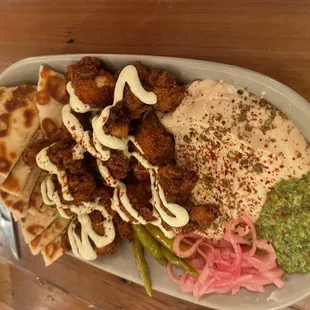 Fried Chicken Hummus Bowl