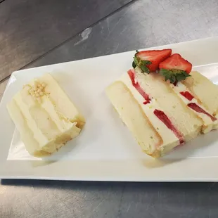 Two cake options we tasted. We went with the option on the right.  (Photo from our tasting)