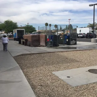 A messy back school area