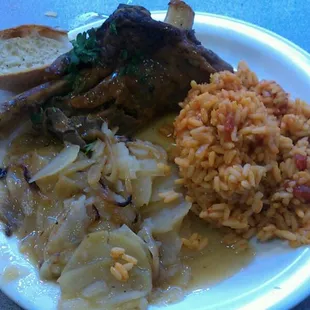 Lamb Shank with Potatoes and Southern-style Rice