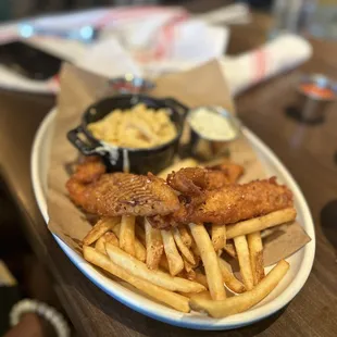 Beer Battered Fish &amp; Chips Macaroni &amp; Cheese