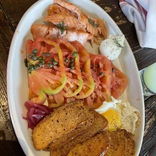 House Smoked Salmon Dip, Crushed Pretzel