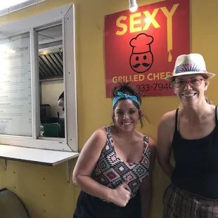Bobby and I loving Sunday with beer and Sexy Grilled Cheese