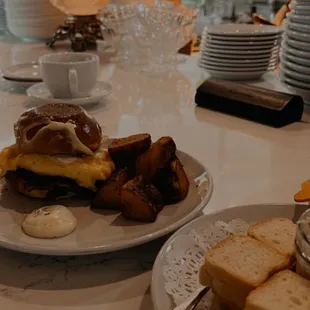Breakfast sammie and pate