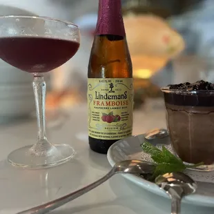 DESSERT: Rich, decadent dark chocolate mousse pairs PERFECTLY with Lindemans Framboise.