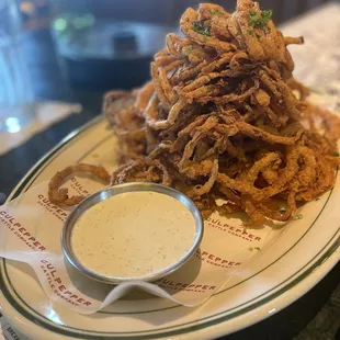 Crispy onion strings $11.49 - huge portion; could feed 3-4 people. The buttermilk ranch wasn't Wingstop's but still delicious!