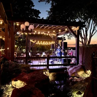 Patio seating with live music