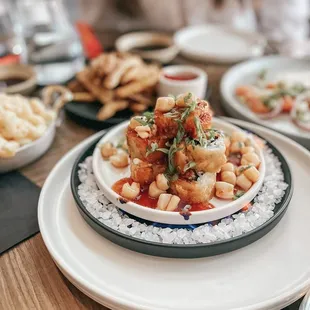a plate of food on a table