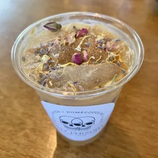 a cup of coffee on a table