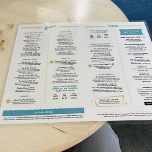 menu