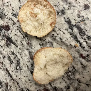 This roll was stale, rock hard and not edible