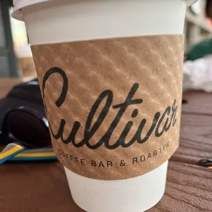 Caramel latte with oat milk