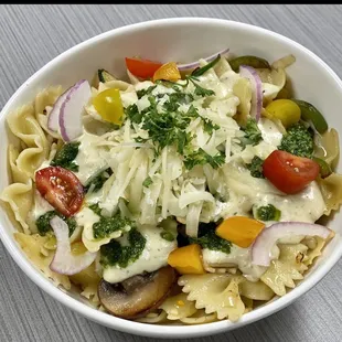 Bow tie pasta with veggies