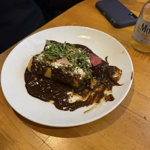 Enchiladas with mole sauce