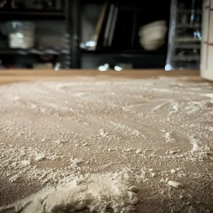 a closeup of a floured surface